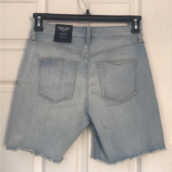 NWT - Simply Vera Vera Wang Joline high waisted 7" Bermuda denim shorts Size:2 - Picture 4 of 7
